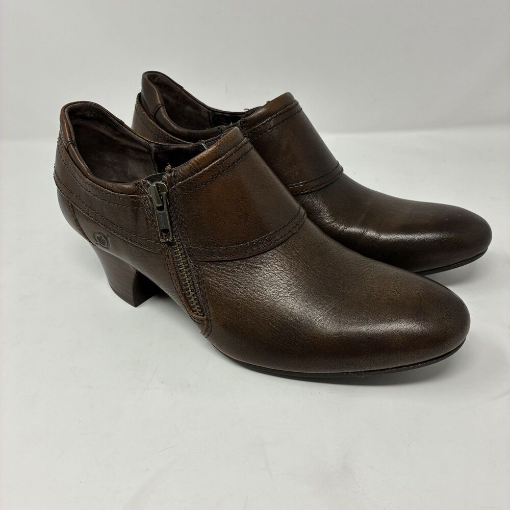 Born Huntley Brown Leather Women’s Shoes Booties Boots Size 7.5 Cognac Brown